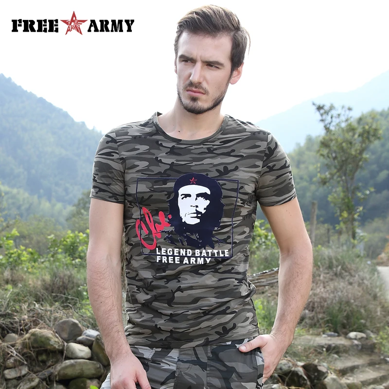 Футболка Che Guevara Мужская камуфляжная хлопковая рубашка с коротким рукавом и