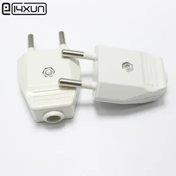 

10pcs 10A 250V AC EN EU Round 2Pin Power Cord Electrical Plug CE Detachable Plug