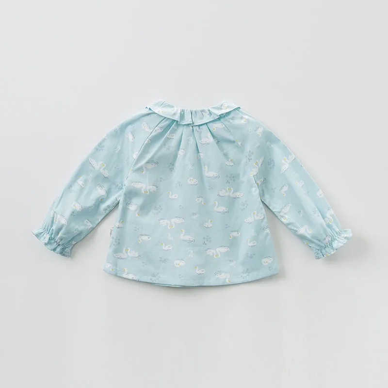 DB10187 dave bella/Весенняя Модная рубашка для маленьких девочек Детские хлопковые повседневные топы с принтом детские топы высокого качества