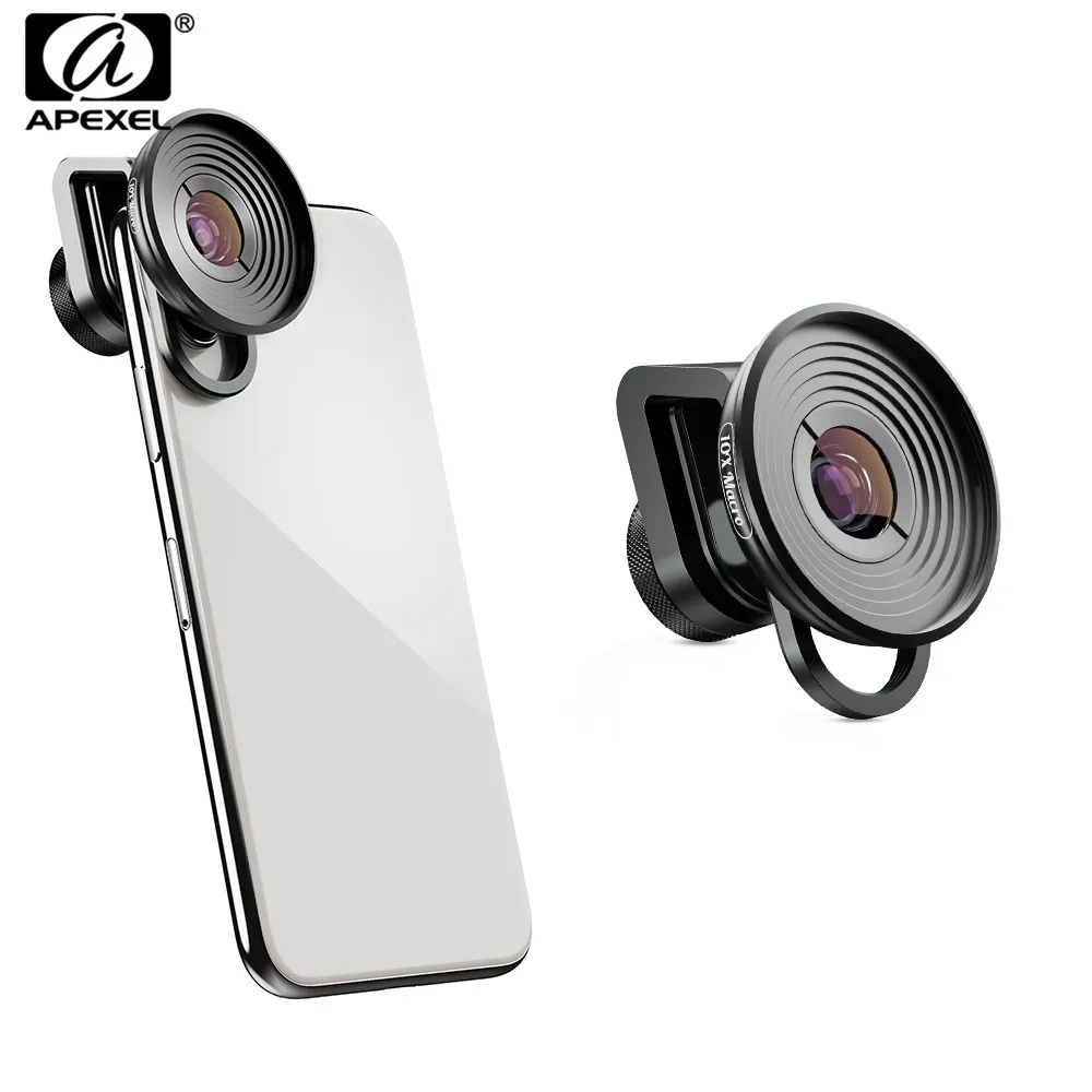 

Apexel 10X Macro Lens HD Camcorder Lens for Dual Lens Single Lens iPhone,Pixel,Samsung Galaxy All Smartphones For xiaomi ,LG,HTC
