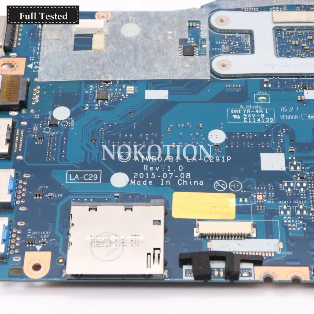 NOKOTION AIWB0 B1 LA C291P 5B20L02415 материнская плата для Lenovo ideapad B51 30 ноутбука GeForce 920M N3160