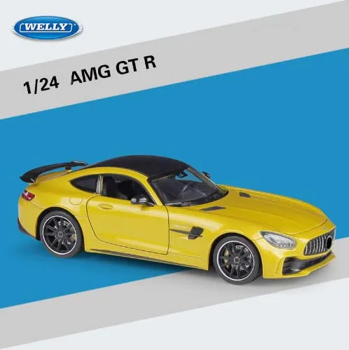 Welly 1:24 Масштаб AMG GT R спортивный автомобиль металлический игрушечный автомобиль сплав гоночный автомобиль литье под давлением модель автомобиля для детей игрушка подарок коллекция оригинальная коробка