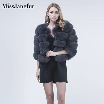 

Wholesale fashion 5 rows fur jacket women fox fur coat real fox fur overcoat custom outwear ladies winter warm coat