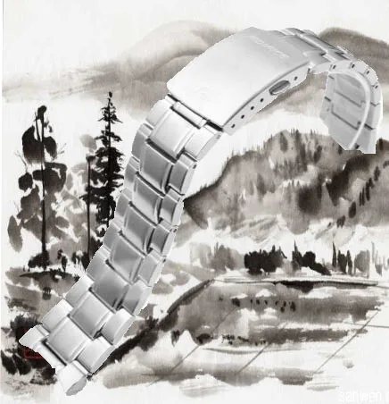 

Solid Stainless Steel Watchband for EF-547 Casio Men Watch Band Wrist Strap Bracelet