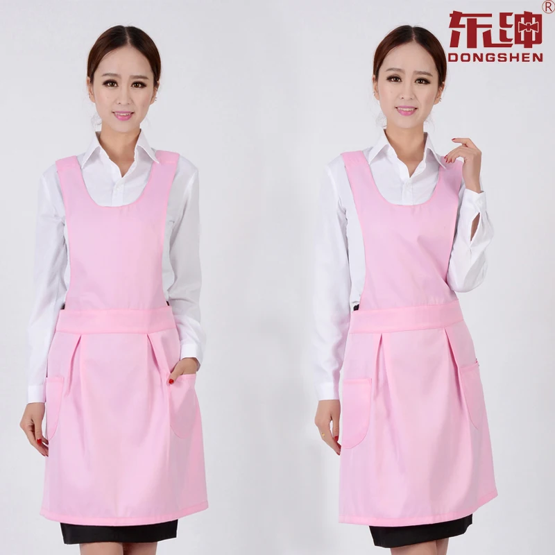 

Waterproof apron female custom LOGO beauty maternal and child shop Korean fashion cute cotton waist embroidered printing