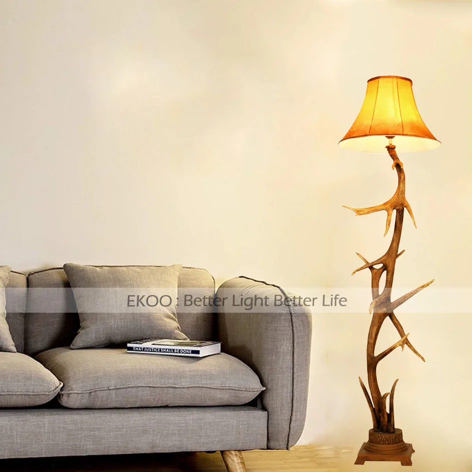 EKOO торшер смола олень Decorative декоративная лампа винтажный Европейский Промышленный стиль для спальни гостиной
