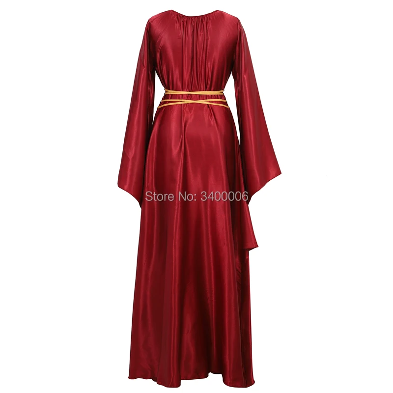 Женское средневековое платье Ренессанс, длина до пола, платье-сорочка, костюм с длинным рукавом, готическое платье для косплея, розовый, красный