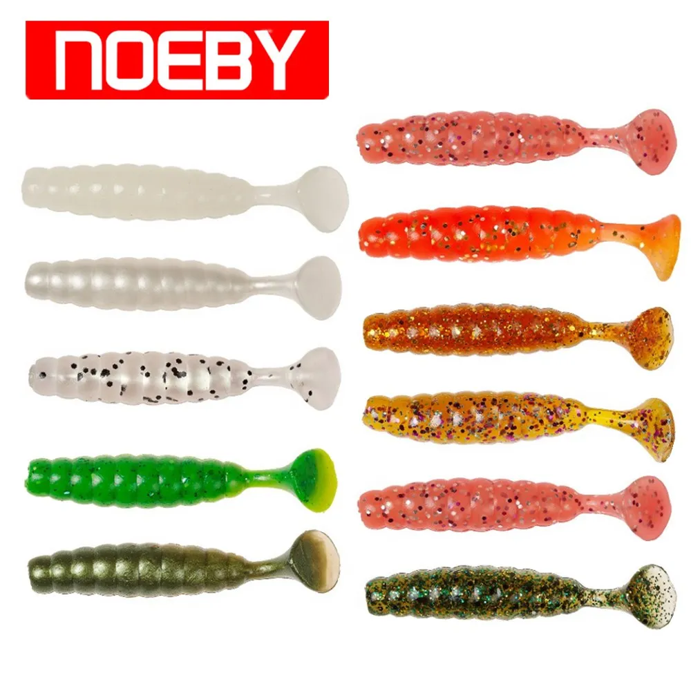  NOEBY 12pcs Rubber Fishing Bait 2Bags 6cm/3.2g Soft Lure Swim Artificial Baits Fishing Tackle Worm 