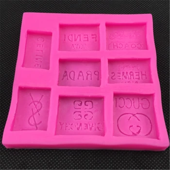 

Mini 8 Kinds Brand-Name logo DIY Fondant Silicone Mold Baking Chocolate Cake Decoration Mould Baking Tool 100% Brand New QY103