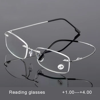 

Folding Rimless Reading Glasses Man Woman Memory titanium Presbyopic Eyeglasses +1.0 +1.5 +2.0 +2.5 +3.0 +3.5 +4.0 s3002