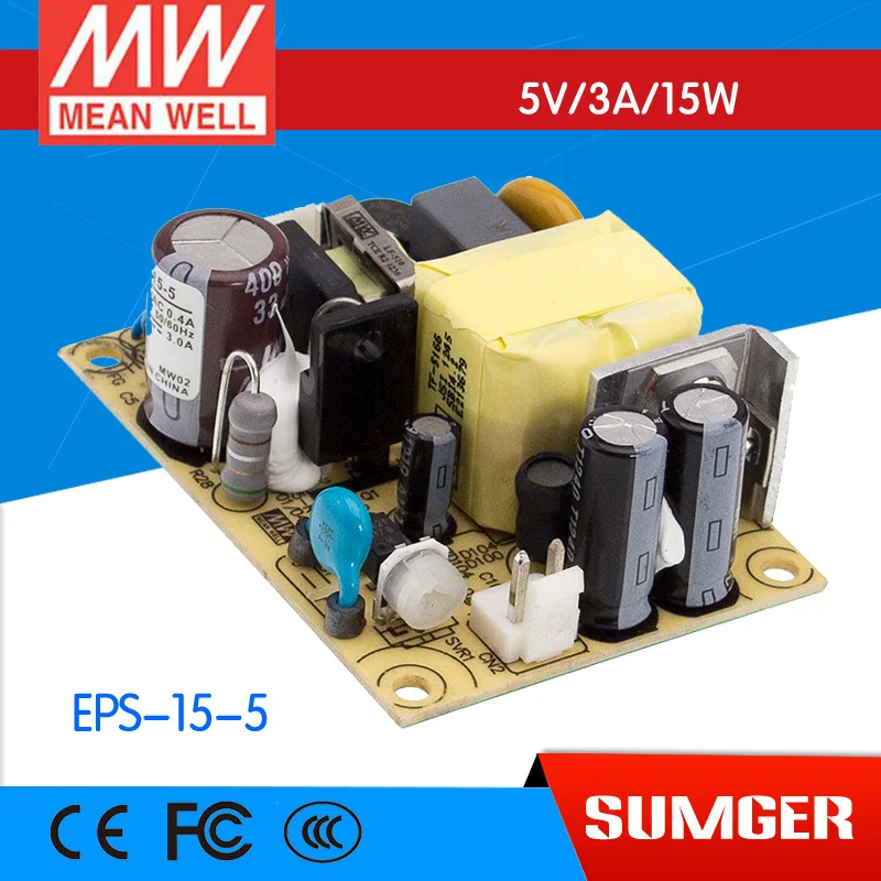 

[Freeshiping 12Pcs] MEAN WELL original EPS-15-5 5V 3A meanwell EPS-15 5V 15W Single Output Switching Power Supply