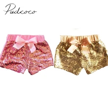 Очаровательный Искра блесток для маленьких Обувь для девочек бантом Шорты для женщин Брюки для девочек летняя одежда