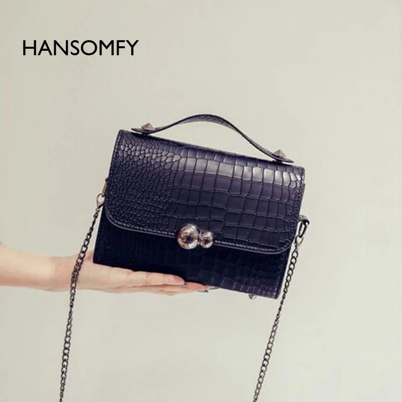 

HANSOMFY 2017 new handbag retro bead chain bag Xiaoxiang wind Handbag Shoulder Messenger Mini Bag