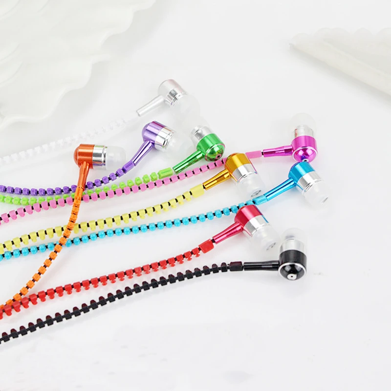 

Zipper Earphone 3.5mm In-Ear Stereo Earbuds with Mic for Smart Phone for PC Super Bass Sport Wired Running Earbuds