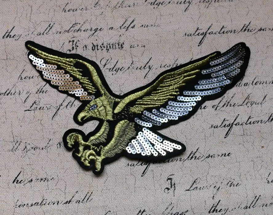 

Gold eagle applique patch Embroidered vintage fashion decoration patch T-shirt or Sweater dress decoration patch applique