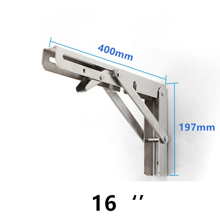 2 сверхмощный ПК складной держатель полки из нержавеющей стали складной кронштейн полки Экономия пространства DIY треугольник настенный кронштейн - Цвет: 16 inch