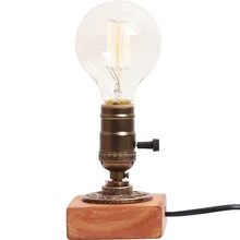 Настольная лампа прикроватная настольная лампа для чтения Винтажная настольная лампа В индустриальном стиле лампа Эдисона деревянная настольная лампа E27