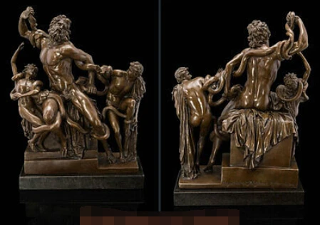 

Art Deco Sculpture The Laocoon and his Sons Nude Man With Snake Bronze Statue decoration bronze factory outlets