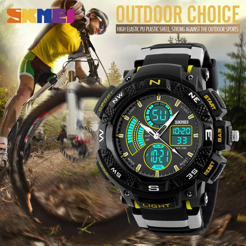 

SKMEI Outdoor Choice Sport Watch Multifunction Back Light Chronograph 50M Waterproof Watches Mens Digital Wristwatches Clock