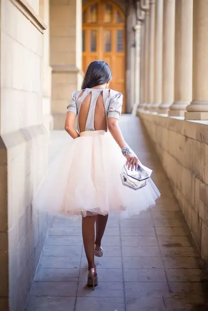 New Puff Women Chiffon Tulle Skirt White Black Faldas Vestido High
