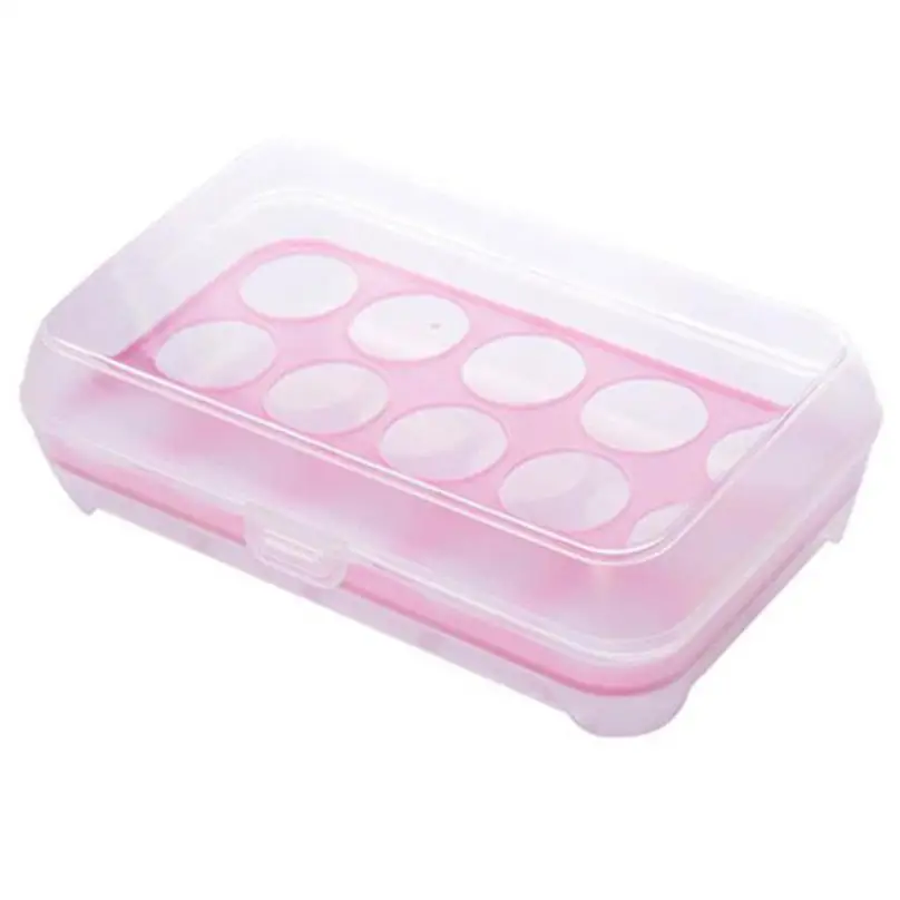 Новые тонкие многослойный, для холодильника Еда 15 яиц герметичный контейнер для хранения Коробка органайзер Cocina Кухня Организатор аксессуары ванной комнаты - Цвет: Розовый