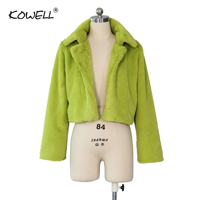 lime green fur coat