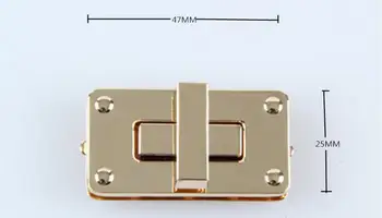 

47x25mm fashion light gold bag lock purse lock, handbag lock, Bag parts, Bag hardware accessory, hardware parts, 20pcs/Lot