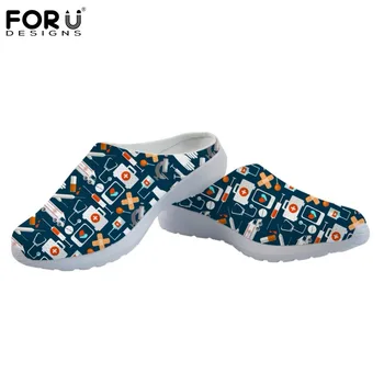 

FORUDESIGNS Summer Men Sandals Casual Comfortable Mesh Home Men's Slippers Fashion Nurse Pattern Comfortable Sandals for Teenage