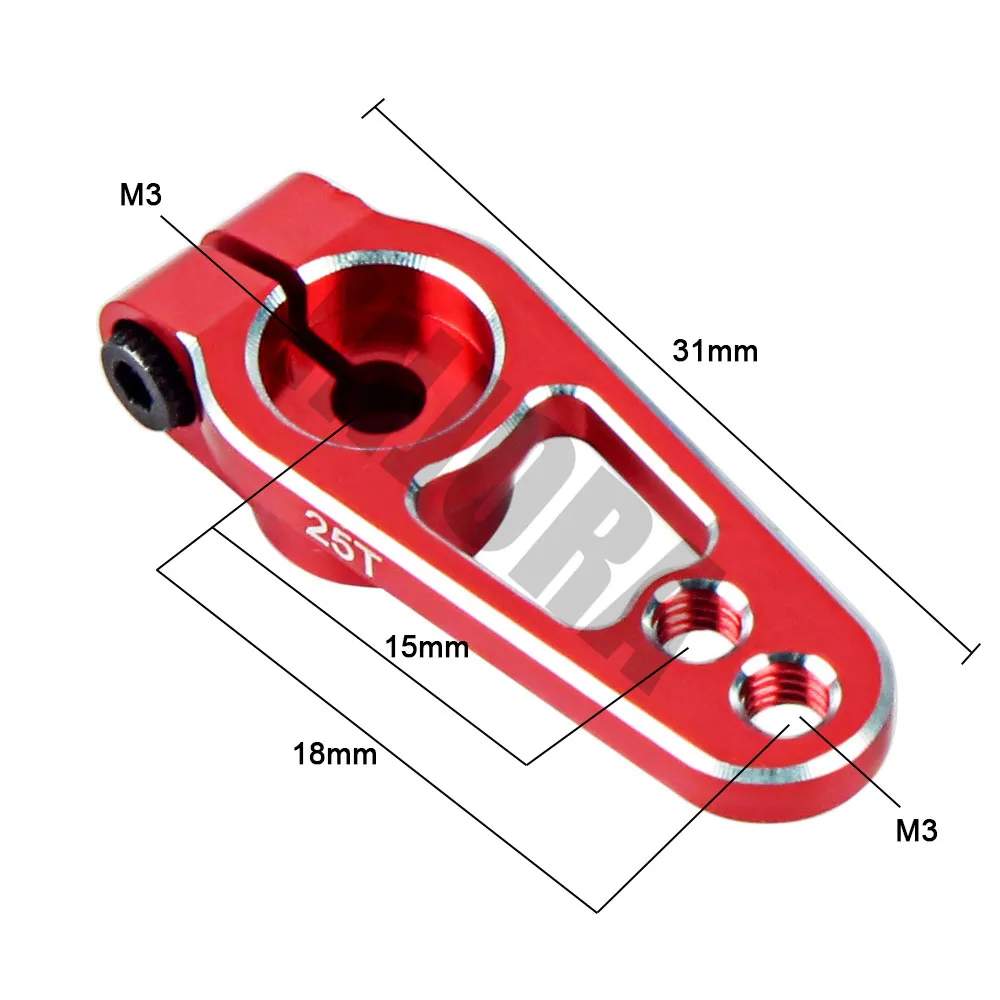 INJORA 1 шт. алюминиевый сплав 25 т 31 мм рулевой сервопривод Рог черный/красный/синий цвет для RC автомобилей детали гусеничного трактора