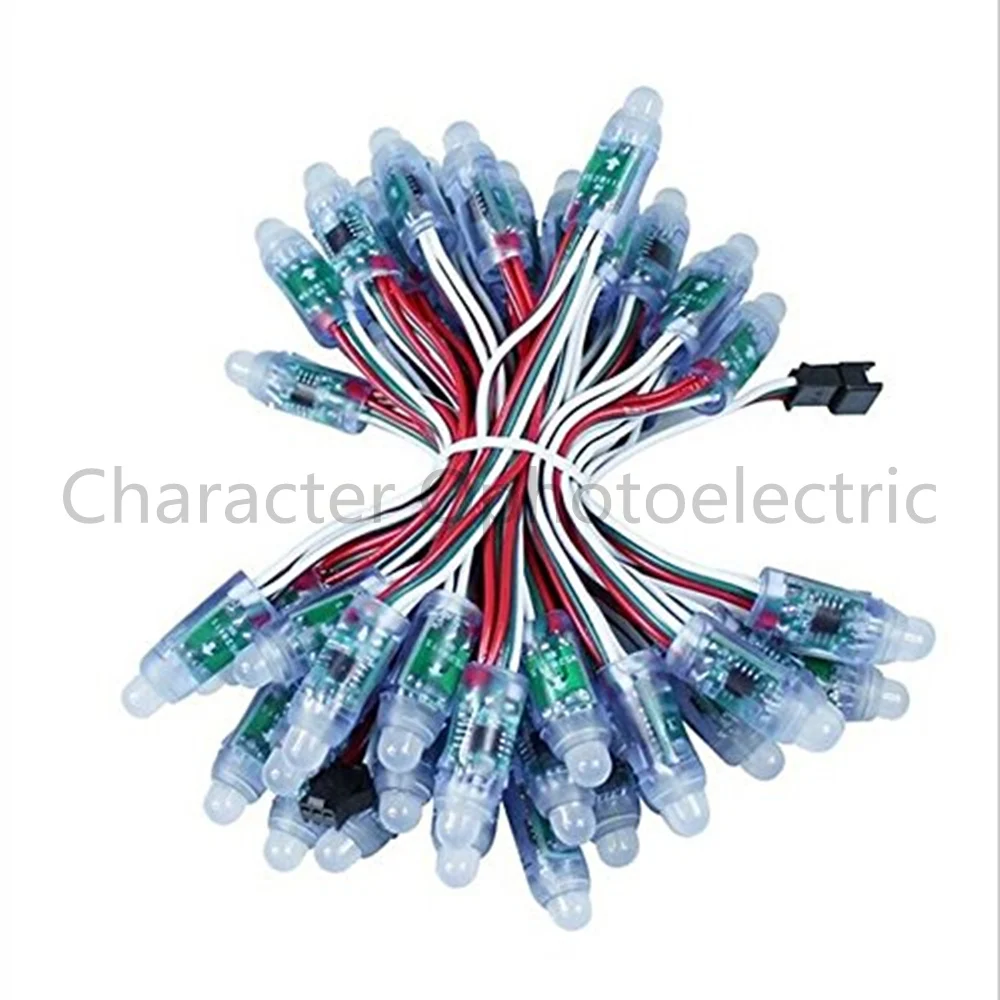 100 pcs/lot 12mm WS2811 2811 IC RGB Led Module String Waterproof DC5V Digital Full Color LED Pixel Light dc5v dc12v 12mm ws2811full color led pixels string lights 2811 ic rgb digital addressable led module waterproof