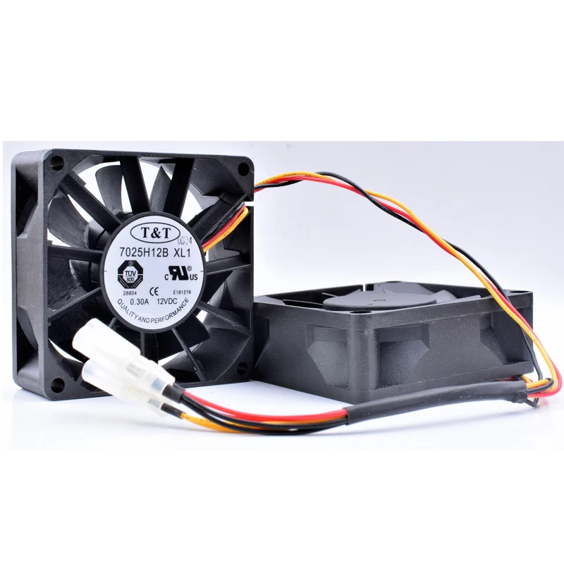 

Абсолютно новый оригинальный вентилятор 7025H12B XL1 7 см 7025 70 мм DC12V 0.30A 3 линии Двойные шары большой воздушный поток вентилятор охлаждения сервера