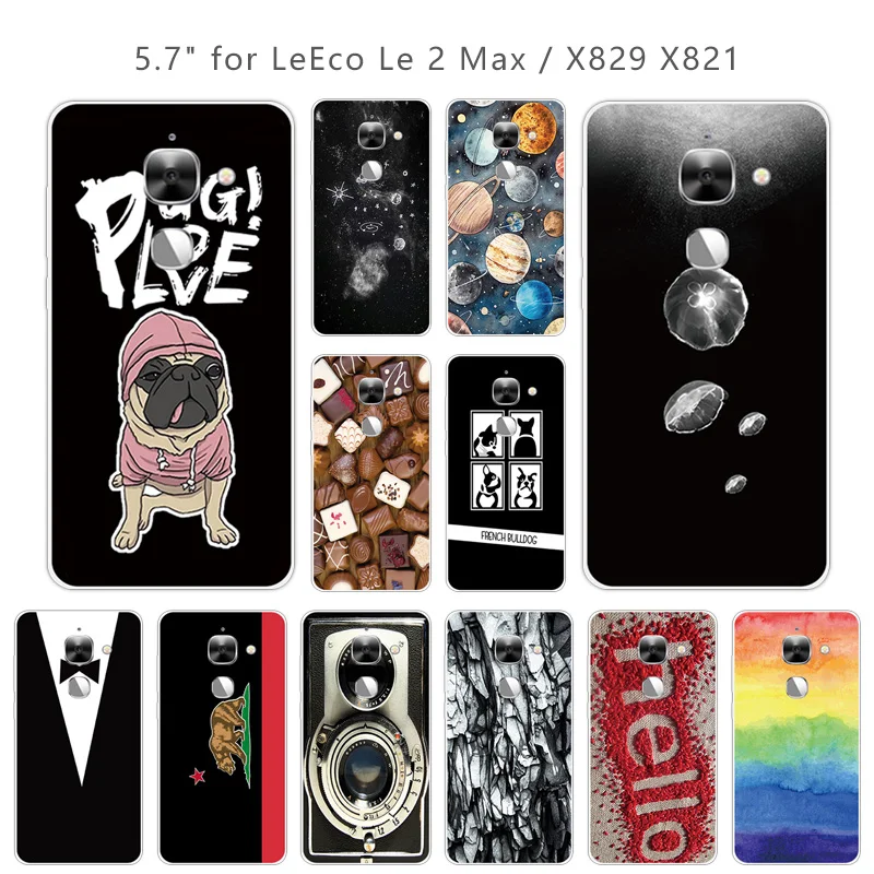 

Phone Case for LeEco Le Max 2 Transparent Silicone Colorful Back Cover 5.7 inch for LeEco Le Max2 X829 X821 Soft TPU Shell Capa