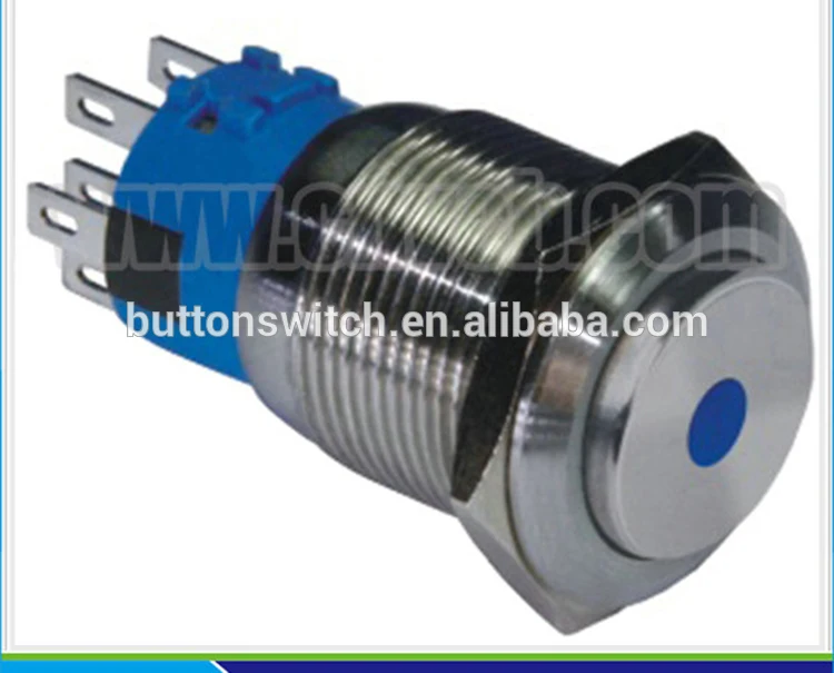 1923 19mm High rise momentary or latching pin terminal dot lamp dot led pushbutton switch