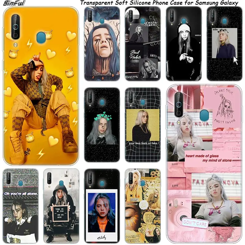 

Hot Billie Eilish Silicone Phone Case For Samsung Galaxy A80 A70 A60 A50 A40 A40S A30 A20E A2CORE M40 Note 10 Plus 9 8 5 Fashion