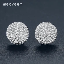 Mecresh AAA CZ милые черные круглые серьги-гвоздики для женщин, винтажные маленькие Бальные модные серьги для вечеринки, выпускного вечера, рождественское ювелирное изделие EH1096
