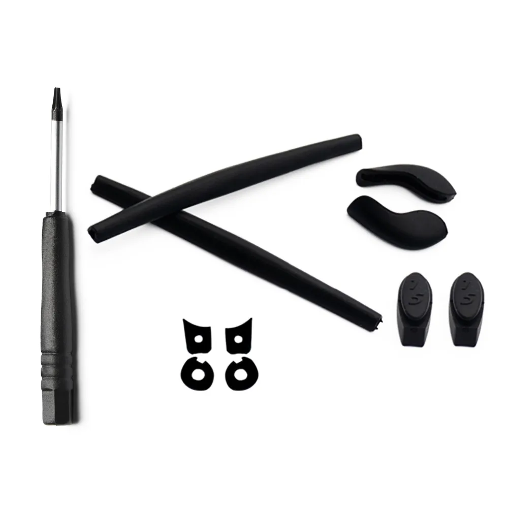 Millerswap Kit In Gomma Temple Arm Ear Socks/Leg & Nose Pad Naso Holder E Screwdriver-T6 Set Per-Oakley Giulietta-Nero