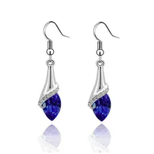 H: Hyde 11 Kleuren Oostenrijkse Crystal Kleurrijke Cz Zirkoon Lange Oorbellen Charmant Paard Eye Stone Dangle Oorbellen Vrouwen(China)