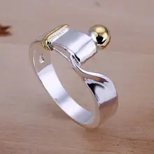 Verano fina estilo platea los anillos plateados 925-sterling-silver joyería de plata del nudo para mujeres / hombres SR021