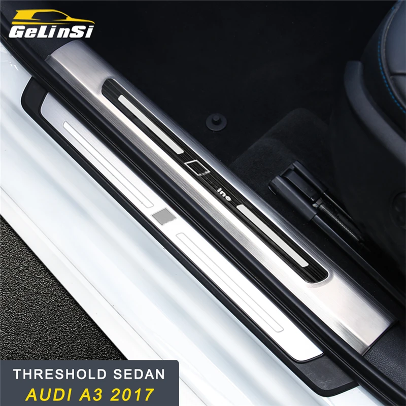 

GELINSI for Audi A3 2017-2019 Car Styling Door Threshold Sill Scuff Plate Guard Welcome Pedal Stickers Exterior Accessories