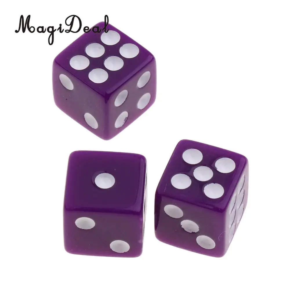 MagiDeal 12mm 50Pcs/Set Acrylic Six Sided Spot Dice for Table Game Party Games Dice Toys Gift 6Colors
