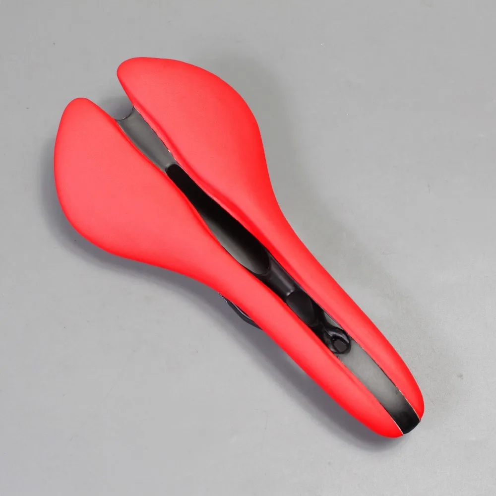 Велосипедное седло черное белое красное углеродное волокно + кожа|cushioned bike seat|bike