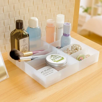

NC High Quality Household Dressing Table Storage Organizer Adjustable Plastic Sundries Cosmetic Storage Box 3 / 6 Grids Case