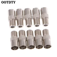 OOTDTY 10 шт. F гнездовой разъем для PAL Женский Джек Прямой радиочастотный коаксиальный адаптер f-тип разъем тв