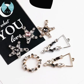 

DIY diamond jewelry accessories Diamond Pentagram necklace bracelet pendant Pendant Earrings triangle round
