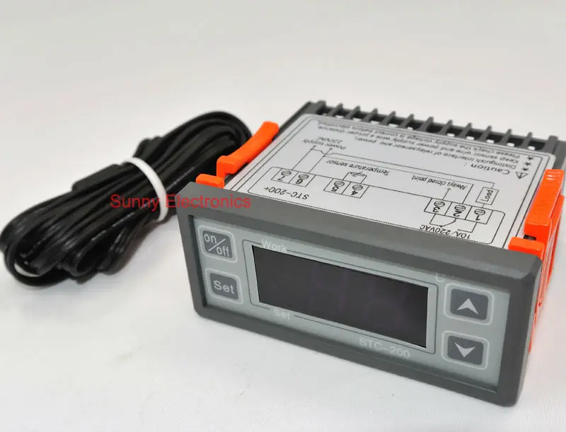 

200-240V Alarm Digital LCD Thermostat Regulator Temperature Controller Thermocouple with 2M NTC sensor