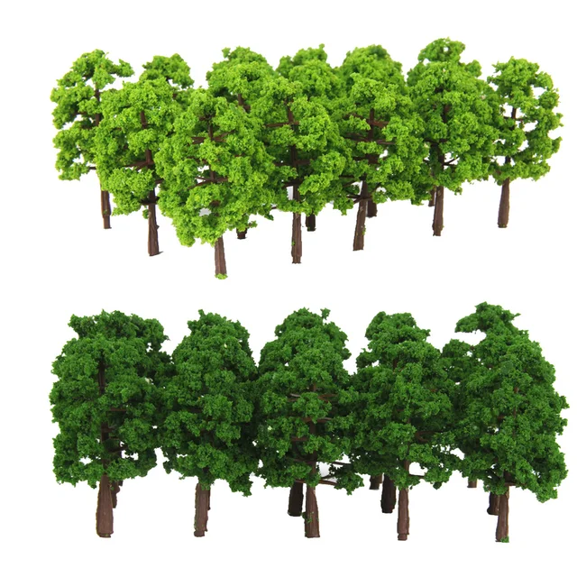 40 Pieces 8cm 1:150 N Scale Plastic Model Trees Railroad Landscape Scenery  model trees to decorate building model, roadway, 2