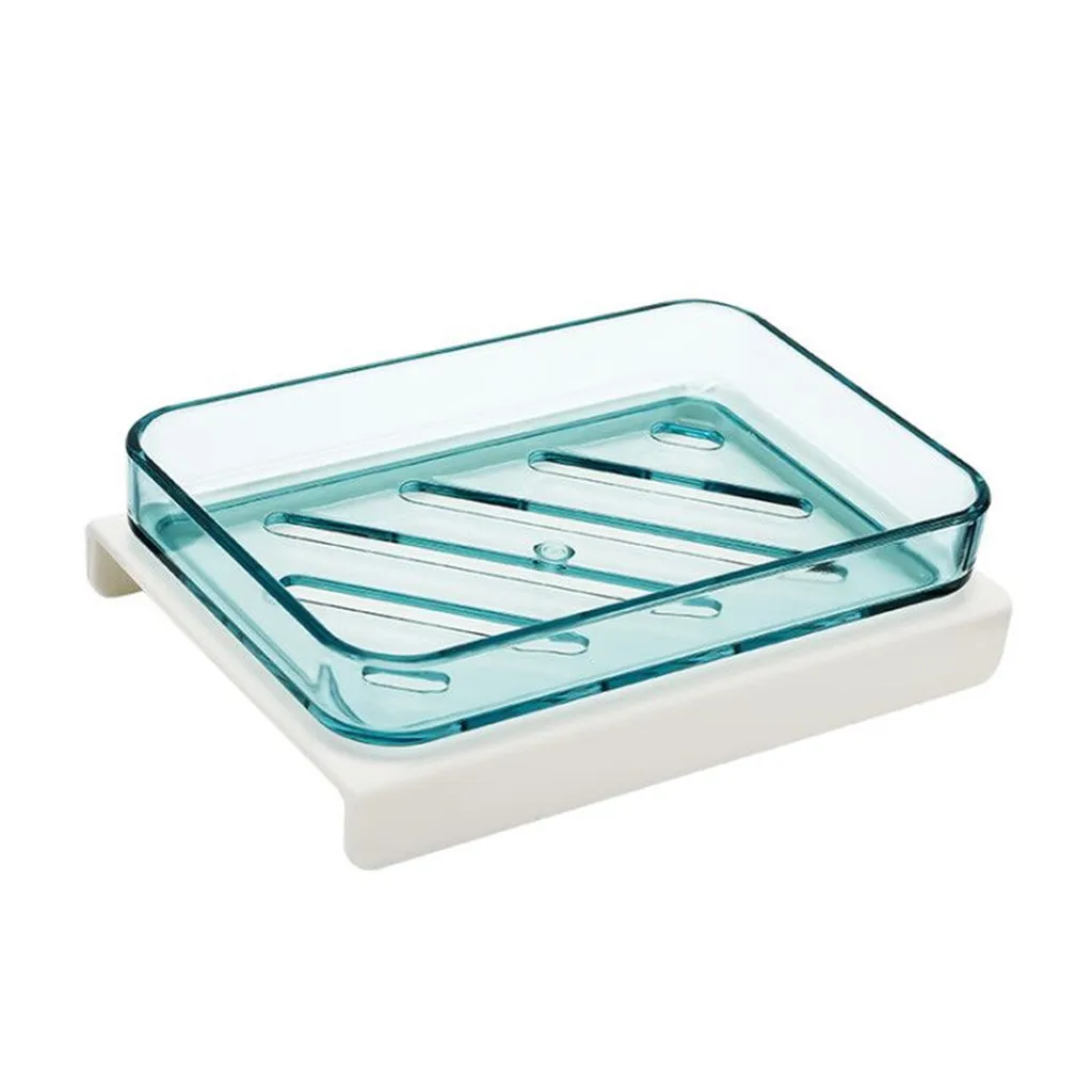 Для ванной с настенным креплением стойка для мыла коробка дренажный органайзер для хранения самоклеящийся прочный и легко моется гаджеты для дома Лучшая - Цвет: Blue