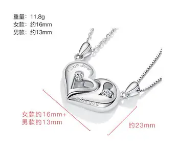 

New men and women pendant couple simple clavicle chain necklace