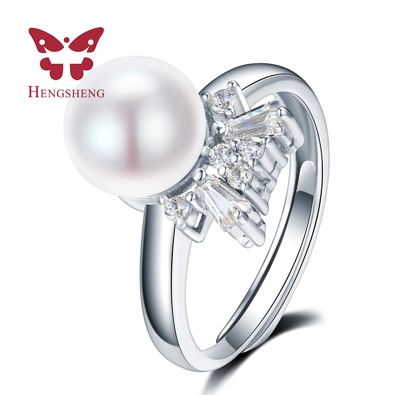 

HENGSHENG real freshwater pearl ring for women gift adjustable ring with 2017 AAAA natural pearl jewelry