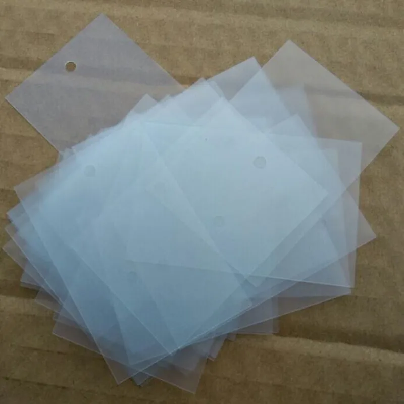 200개 무광택 블랭크 의류 PVC 태그 4 * 6 cm 옷 플라스틱 행택